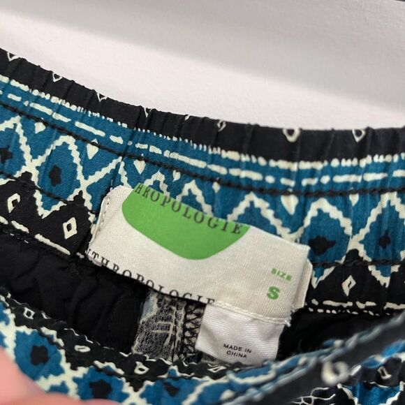 Anthropologie Geometric Drawstring Joggers In Teal and Black Size Small - Picture 10 of 11